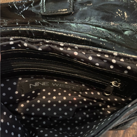 Nine West Black Clutch/Wristlet Polka dot inside . - Picture 10 of 10